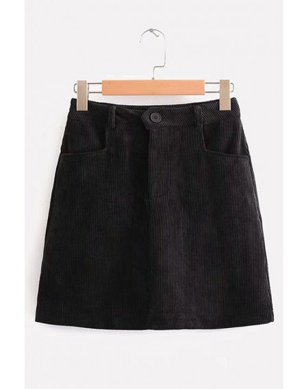 Corduroy Pocket Chic Mini Skirt