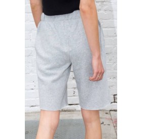 Light-gray Pocket High Waist Casual Shorts