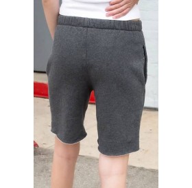 Dark-gray Pocket High Waist Casual Shorts
