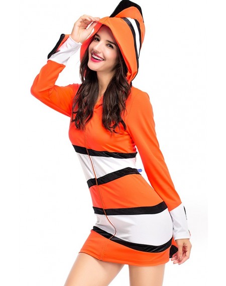 Orange Clownfish Dress Halloween Cosplay Costume