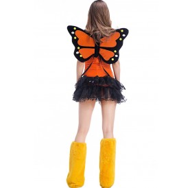Orange Cute Fairy Butterfly Cosplay Costume