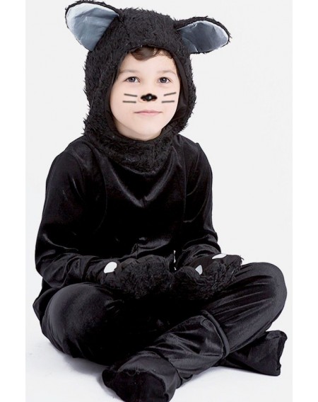 Black Cute Cat Pajamas Kids Cosplay Costume