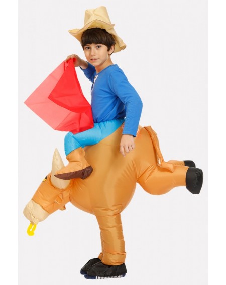 Light-brown Ride Bull Inflatable Kids Halloween Costume
