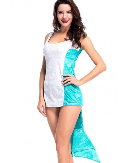 Jade-blue Two Tone Cosplay Animal Sexy Dolphin Costume