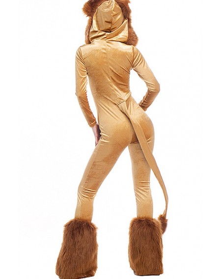 Light Brown Faux Fur Deluxe Lion Cosplay Costume