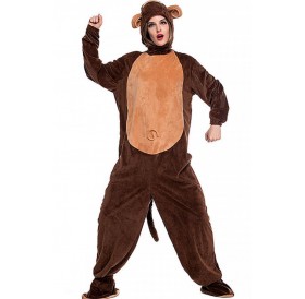 Dark Brown Monkey Pajamas Cute Cosplay Costume
