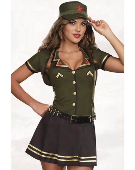 Army Green Sexy Pilot Costume