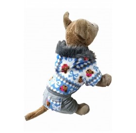 Blue Bear Print Thicken Pets Dog Cute Costume