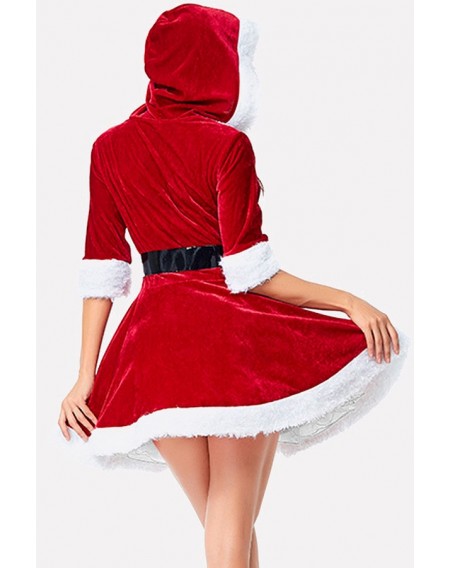 Red Santas Belt Dress Christmas Cosplay Costume