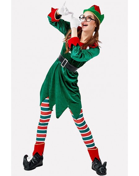 Green Christmas Elf Adults Cosplay Costume