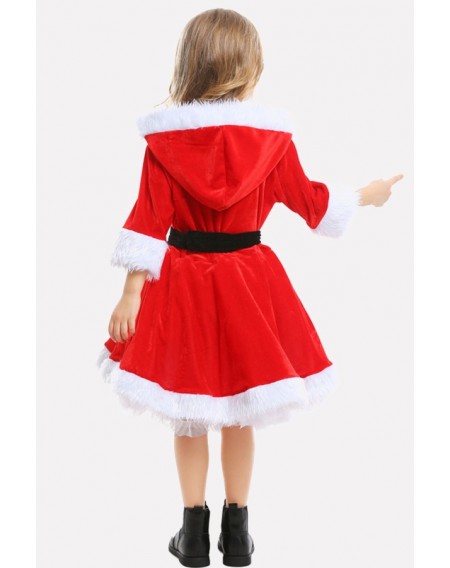 Red Santas Dress Kids Christmas Cosplay Costume