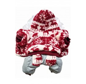 Red Christmas Print Thicken Pets Dog Cute Costume