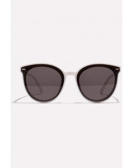 White Plastic Full Frame Retro Round Sunglasses