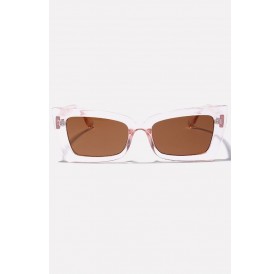 Brown Plastic Full Frame Tinted Lens Anti Uv Square Sunglasses