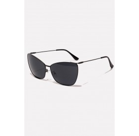 Black Tinted Lens Metal Full Frame Cat Eye Sunglasses