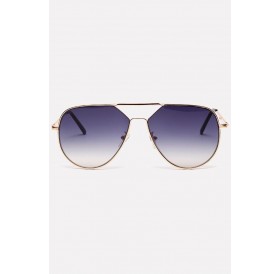Purple Metal Full Frame Tinted Lens Aviator Sunglasses