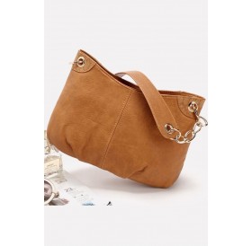 Zip Pocket Chain Strap Shoulder Hobo Bag