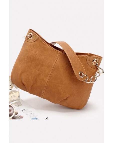 Zip Pocket Chain Strap Shoulder Hobo Bag